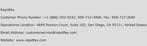 Rapidfax Phone Number Customer Service