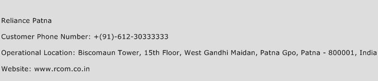 Reliance Patna Phone Number Customer Service