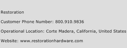 Restoration Phone Number Customer Service
