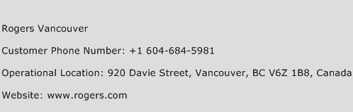 Rogers Vancouver Phone Number Customer Service