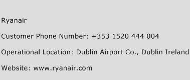 Ryanair Phone Number Customer Service