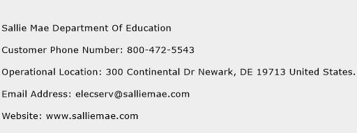 Sallie Mae Department Of Education Phone Number Customer Service