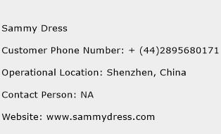 Sammy Dress Phone Number Customer Service