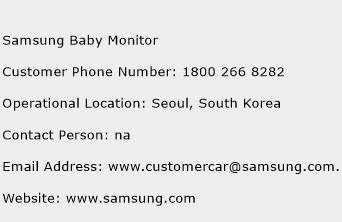 Samsung Baby Monitor Phone Number Customer Service