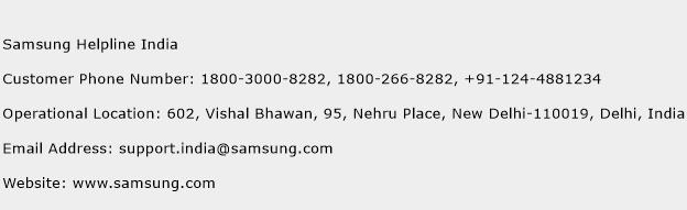 Samsung Helpline India Phone Number Customer Service