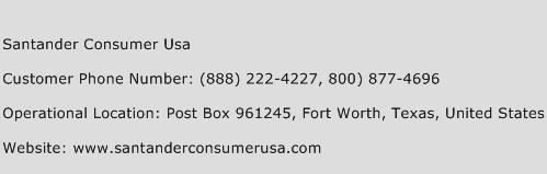 Santander Consumer Usa Phone Number Customer Service