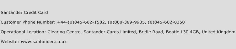 Santander Credit Card Contact Number | Santander Credit Card Customer Service Number | Santander ...