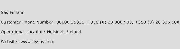 Sas Finland Phone Number Customer Service