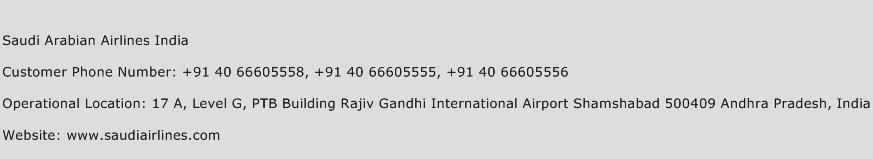 Saudi Arabian Airlines India Phone Number Customer Service