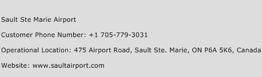 Sault Ste Marie Airport Phone Number Customer Service