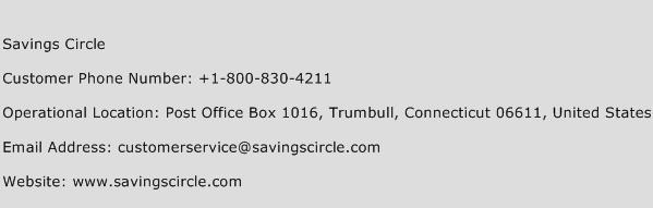 Savings Circle Phone Number Customer Service