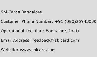 Sbi Cards Bangalore Phone Number Customer Service