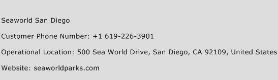 Seaworld San Diego Phone Number Customer Service