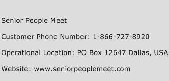 Senior People Meet Phone Number Customer Service