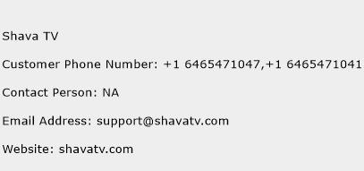 Shava TV Phone Number Customer Service