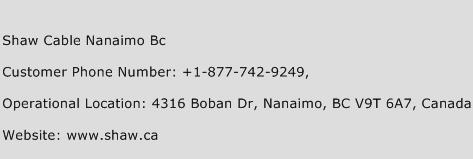 Shaw Cable Nanaimo Bc Phone Number Customer Service