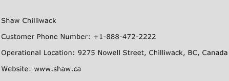 Shaw Chilliwack Phone Number Customer Service