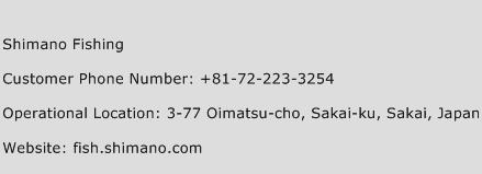 Shimano Fishing Phone Number Customer Service