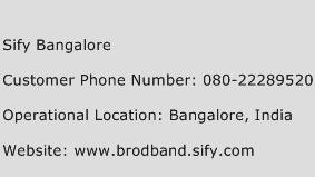 Sify Bangalore Phone Number Customer Service