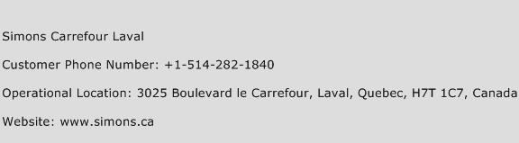 Simons Carrefour Laval Phone Number Customer Service