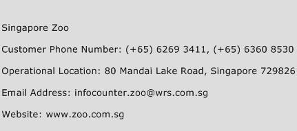 Singapore Zoo Phone Number Customer Service