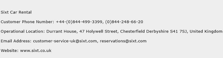 Sixt Car Rental Phone Number Customer Service