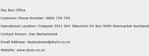 Sky Box Office Phone Number Customer Service
