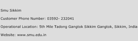 Smu Sikkim Phone Number Customer Service