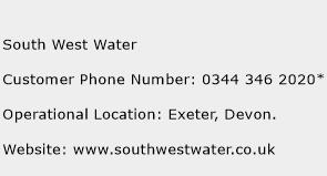 South West Water Phone Number Customer Service