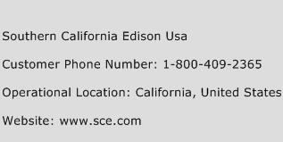 Southern California Edison USA Phone Number Customer Service
