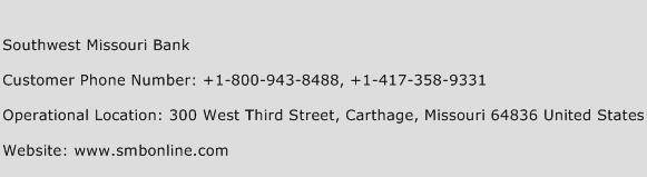 Southwest Missouri Bank Phone Number Customer Service