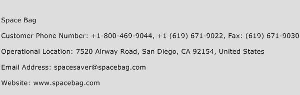 Space Bag Phone Number Customer Service