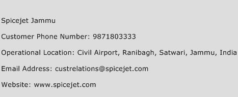 Spicejet Jammu Phone Number Customer Service