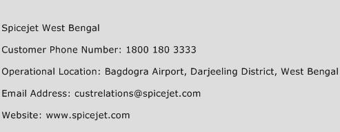 Spicejet West Bengal Phone Number Customer Service