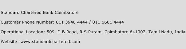 Standard Chartered Bank Coimbatore Phone Number Customer Service