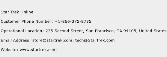 Star Trek Online Phone Number Customer Service