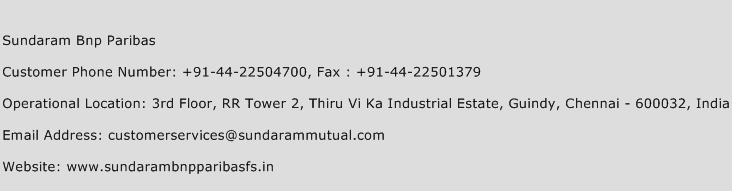 Sundaram Bnp Paribas Phone Number Customer Service