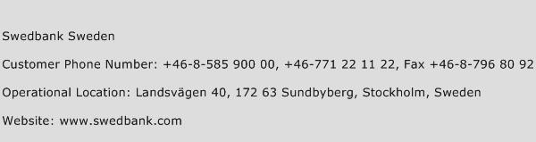 Swedbank Sweden Phone Number Customer Service