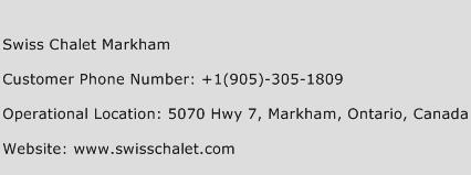 Swiss Chalet Markham Phone Number Customer Service