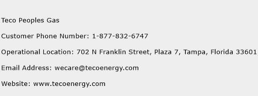 TECO Peoples Gas Contact Number TECO Peoples Gas Customer Service 