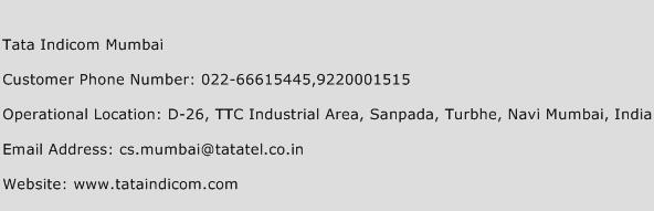 Tata Indicom Mumbai Phone Number Customer Service