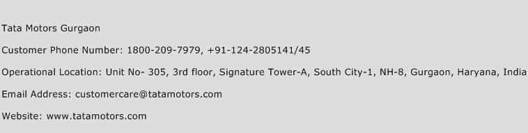 Tata Motors Gurgaon Phone Number Customer Service