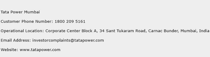Tata Power Mumbai Phone Number Customer Service