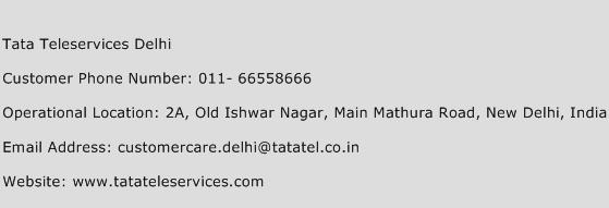 Tata Teleservices Delhi Phone Number Customer Service