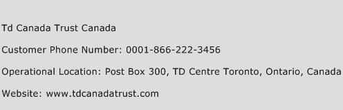 Td Canada Trust Canada Phone Number Customer Service