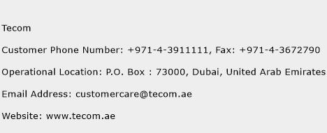 Tecom Phone Number Customer Service