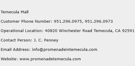 Temecula Mall Phone Number Customer Service