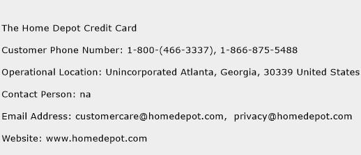 The Home Depot Credit Card Number | The Home Depot Credit Card Customer Service Phone Number ...