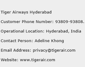 Tiger Airways Hyderabad Phone Number Customer Service