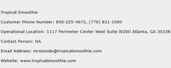 Tropical Smoothie Phone Number Customer Service